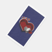 ハート魔法ネイビーブルーペーパーナプキンゲストタオル (コーナー)
