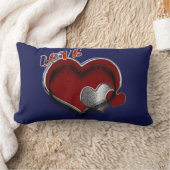ハート魔法ネイビーブルーランバー装飾用クッション ランバークッション (ブランケット)