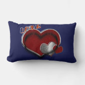 ハート魔法ネイビーブルーランバー装飾用クッション ランバークッション (正面)