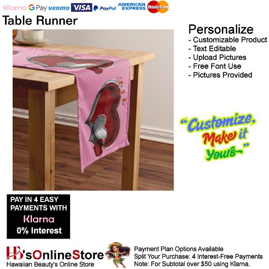 ハート魔法ピンクテーブルランナー家庭用リネン ロングテーブルランナー