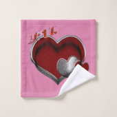 ハート魔法ピンクバスルーム用タオルセット バスタオルセット (ウォッシュタオル)