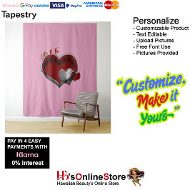 ハート魔法ピンクビジネスタペストリー超大型 タペストリー