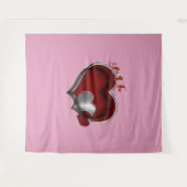 ハート魔法ピンクビジネスタペストリー超大型 タペストリー (正面(横))