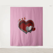 ハート魔法ピンクビジネスタペストリー超大型 タペストリー (正面)
