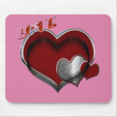 ハート魔法ピンクマウスパッド マウスパッド (正面)
