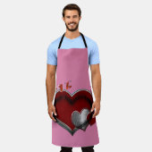 ハート魔法ピンクラージエプロン エプロン (着用した状態)