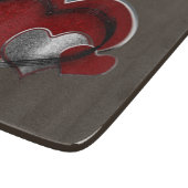 ハート魔法ブラウンガラス切削板15.2x17.8cm カッティングボード (角)