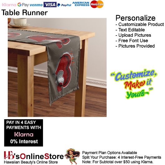 ハート魔法ブラウンテーブルランナーホームリネン ロングテーブルランナー