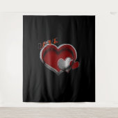 ハート魔法ブラックビジネスタペストリー超大型 タペストリー (正面)