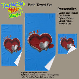 ハート魔法ブルータオルセット バスタオルセット