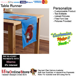 ハート魔法ブルーテーブルランナーホームリネン ロングテーブルランナー