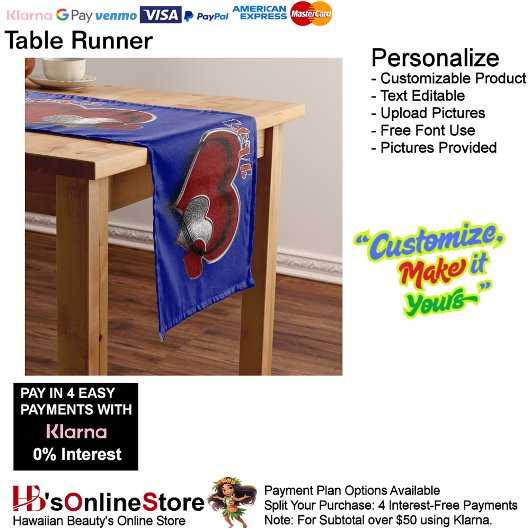 ハート魔法ブルーテーブルランナーホームリネン ロングテーブルランナー