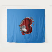 ハート魔法ブルービジネスタペストリー超大型 タペストリー (正面(横))