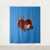 ハート魔法ブルービジネスタペストリー超大型 タペストリー (正面)