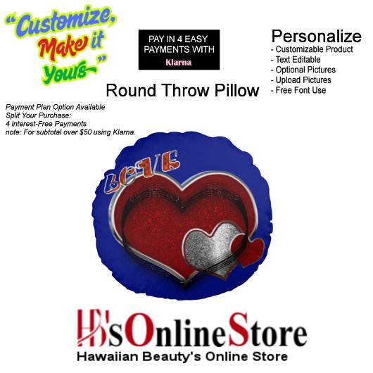 ハート魔法ブルー2ポリエステルラウンド装飾用クッション ラウンドクッション