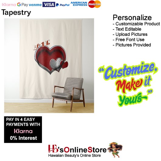 ハート魔法ベージュビジネスタペストリー超大型 タペストリー