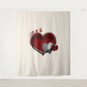 ハート魔法ベージュビジネスタペストリー超大型 タペストリー (正面)
