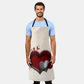 ハート魔法ベージュラージ エプロン (着用した状態)