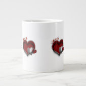 ハート魔法ホワイトジャンボマグ ジャンボコーヒーマグカップ (正面)