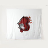 ハート魔法ホワイトビジネスタペストリー超大型 タペストリー (正面(横))