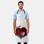 ハート魔法ホワイトラージエプロン エプロン (着用した状態)