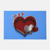 ハート魔法ライトブルードアマット60.96 cm x 91.44 c ドアマット (正面)