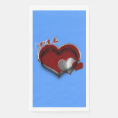 ハート魔法ライトブルーペーパーナプキンゲストタオル (正面)