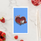 ハート魔法ライトブルーペーパーナプキンゲストタオル (インサイチュ)