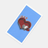 ハート魔法ライトブルーペーパーナプキンゲストタオル (コーナー)