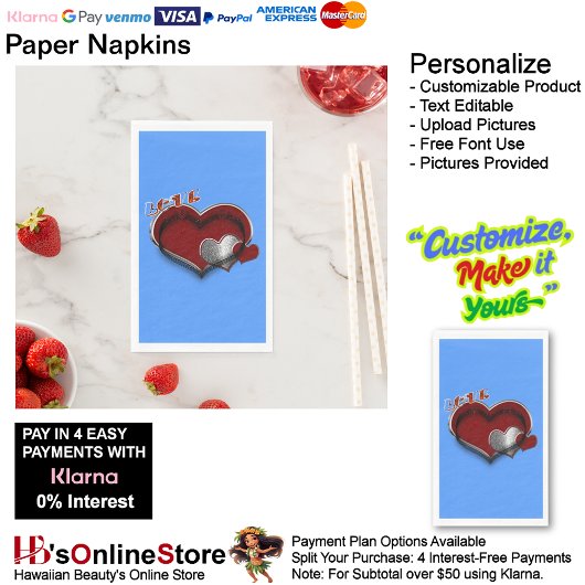 ハート魔法ライトブルーペーパーナプキンゲストタオル