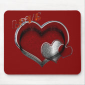 ハート魔法レッドマウスパッド マウスパッド (正面)