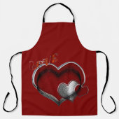 ハート魔法レッドラージエプロン エプロン (正面)