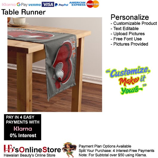 ハート魔法木炭テーブルランナー家庭用リネン ロングテーブルランナー