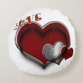 ハート魔法白色ポリエステル丸装飾用クッション ラウンドクッション (正面)