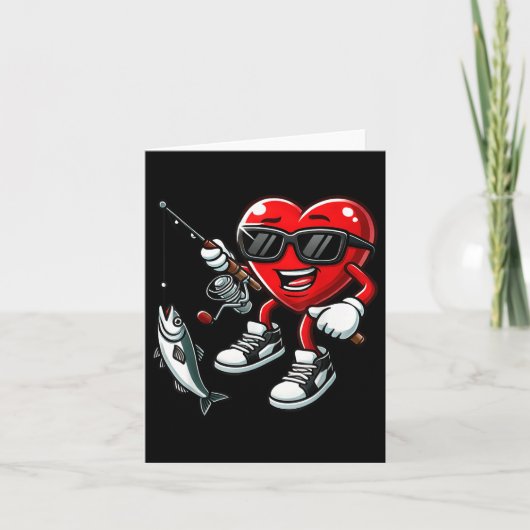 ハート魚釣りヴァレンティヌデイトドラーキッズメンズFis カード (正面)