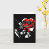 ハート魚釣りヴァレンティヌデイトドラーキッズメンズFis カード (黄色い花)