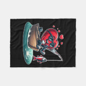 ハート魚釣りヴァレンティーンズデイメンズボーイズガールズ フリースブランケット (正面(横))