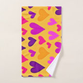 ハート鮮やかブリス：愛パターン バスタオルセット (ハンドタオル)