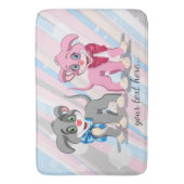 ハート鼻の子犬の漫画 バスマット (正面縦)