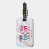 ハート鼻の子犬の漫画 ラゲッジタグ (正面縦)