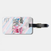 ハート鼻の子犬の漫画 ラゲッジタグ (裏面横)