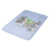 ハート鼻の子犬マンガ バスマット (アングル)