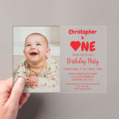 ハート1歳 アクリル招待状 (インサイチュ (ポータブル))