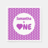 ハート1歳 スタンダードカクテルナプキン (正面)