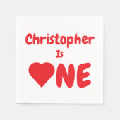 ハート1歳 スタンダードカクテルナプキン (正面)