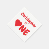 ハート1歳 スタンダードカクテルナプキン (角)