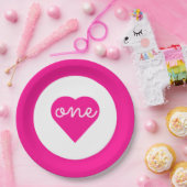 ハート1歳 ペーパープレート (パーティー)