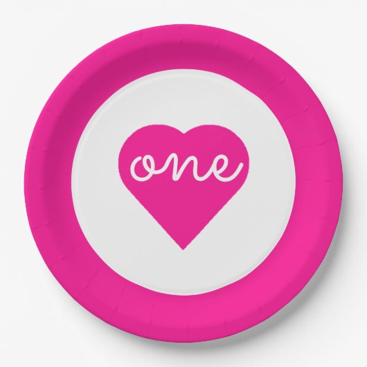 ハート1歳 ペーパープレート (正面)