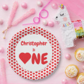 ハート1歳 ペーパープレート (パーティー)
