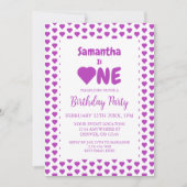 ハート1歳 招待状 (正面)